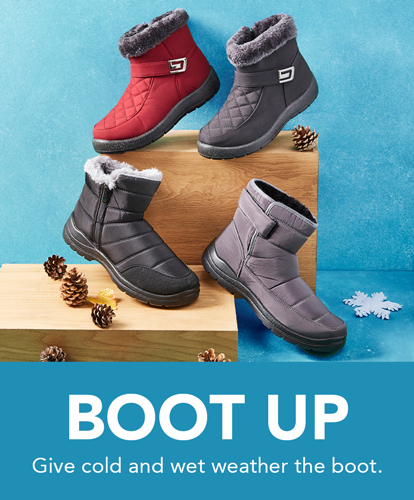 Give the cold and wet weather the boot.